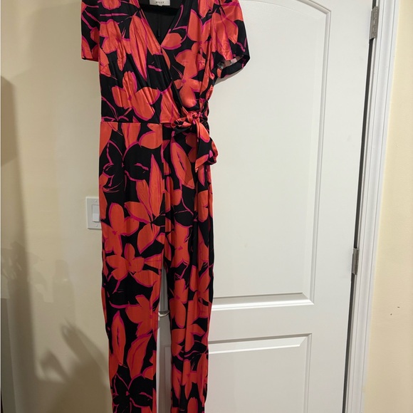 Milly Black and Pink Floral Jumpsuit - Picture 1 of 2